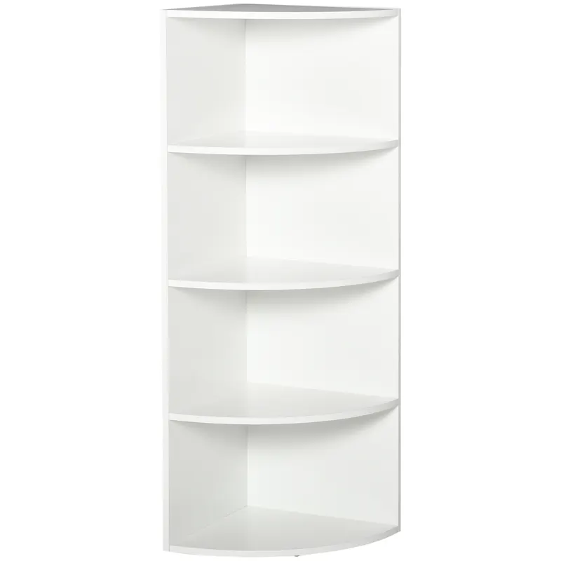 Homcom Dulap Colt cu 4 Rafturi, Design Compact, Alb, 39.5x39.5x120 cm | Romania