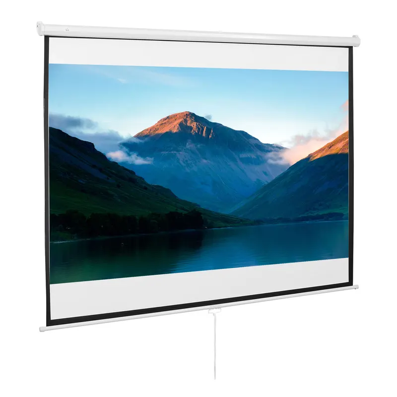 HOMCOM Ecran de Proiecție 203x152 cm, Fabricat din Țesătură și Metal, Ideal pentru Vizualizare Filme și Prezentări | Romania