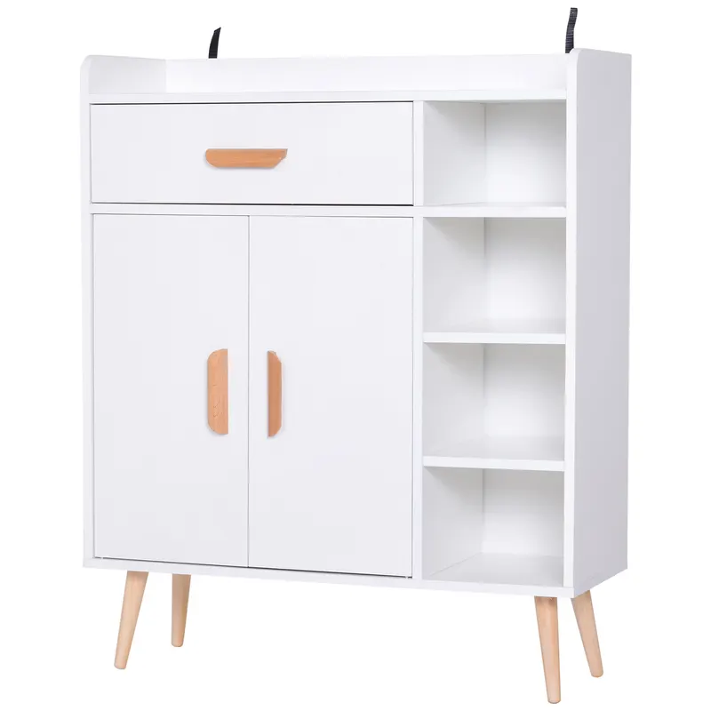 HOMCOM Mobilier Multifuncțional Compact pentru Hol, 80x29.5x96cm, Design Modern, Alb | Romania