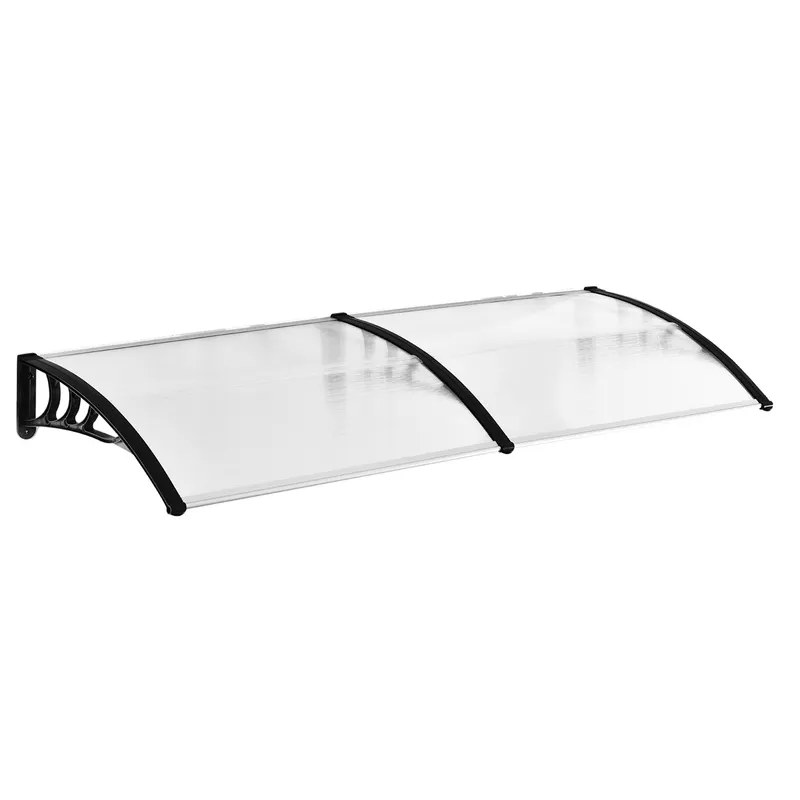 Outsunny Copertină Laterală de Exterior din Policarbonat și Aluminiu, 195x75x23 cm, Transparent | Romania
