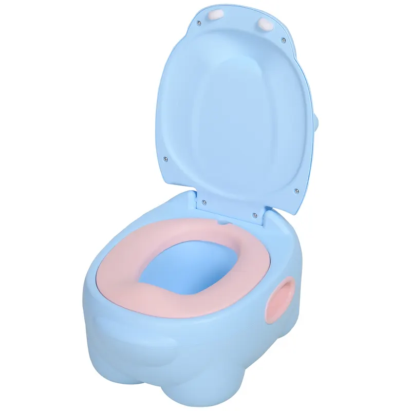 Olita pentru Copii HOMCOM, Design Hipopotam, Plastic Rezistent, Dimensiuni 40x30x23cm, Ideală pentru Învățarea Toaletării | Romania