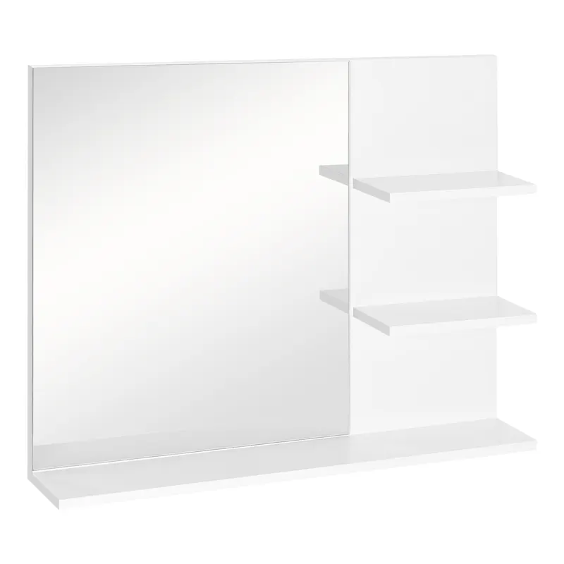 kleankin Dulap Oglindă Baie cu 3 Rafturi Spațiu Depozitare MDF Alb 60x10x48cm | Romania