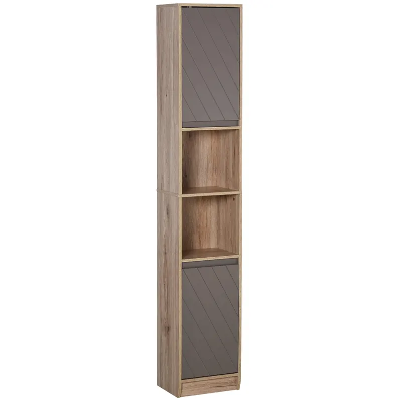 HOMCOM Dulap Baie Rafturi Reglabile Sertare PAL Stejar 30x24x170cm | Romania