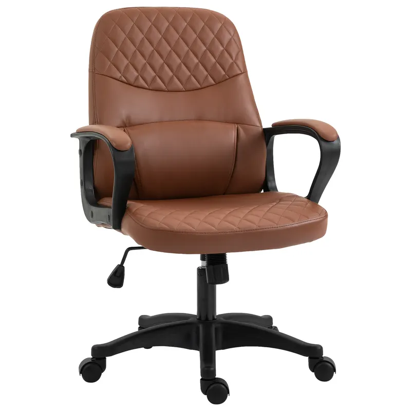 Vinsetto Scaun de birou ergonomic cu 2 Puncte pentru Masaj, Port USB, Piele Ecologică, Maro, 59x63x92-101cm | Romania