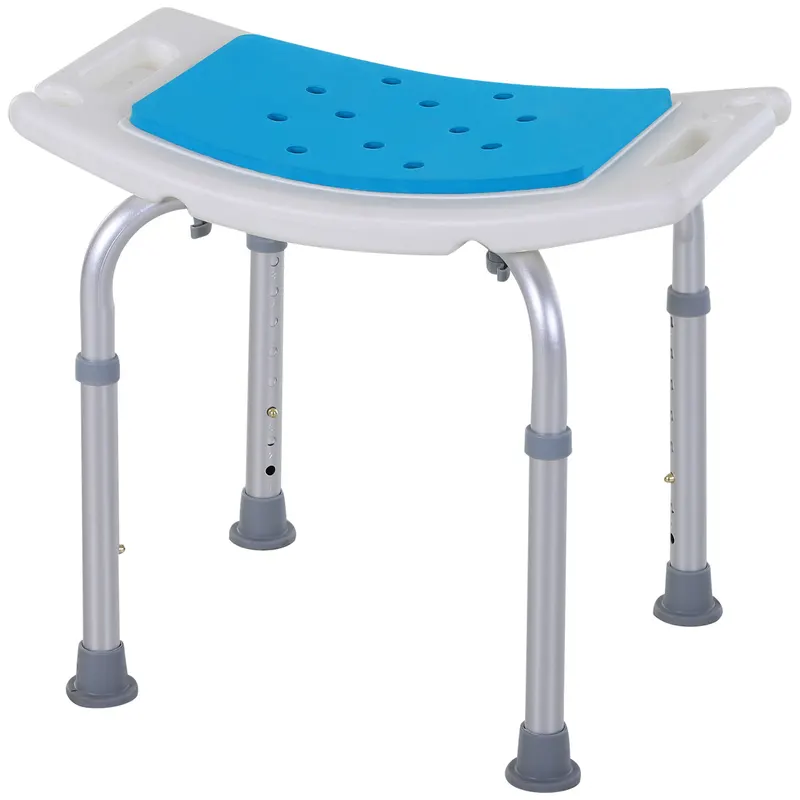 Scaun dus HOMCOM, aluminiu, antiderapant, inaltime reglabila | Romania