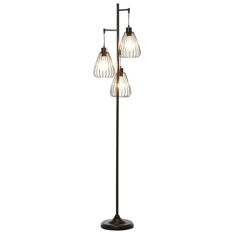 Lampa de podea Design Vintage Industrial din metal negru, lampa de podea moderna Ф35 x 170 cm HOMCOM | Romania