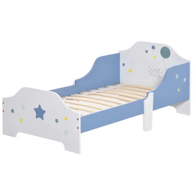 HOMCOM Pat Copii cu Protecții Laterale Siguranță, pentru +3 Ani, 143x74x59cm | Romania