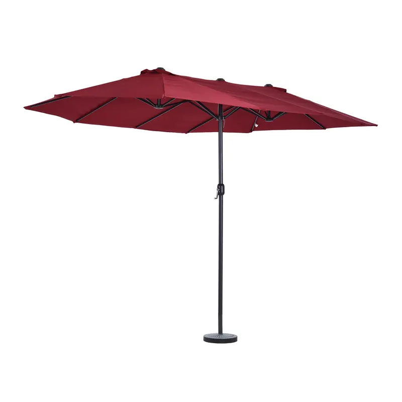 Outsunny Umbrelă Dublă de Grădină în Oțel și Poliester Roșu cu Deschidere Ușoară | Romania