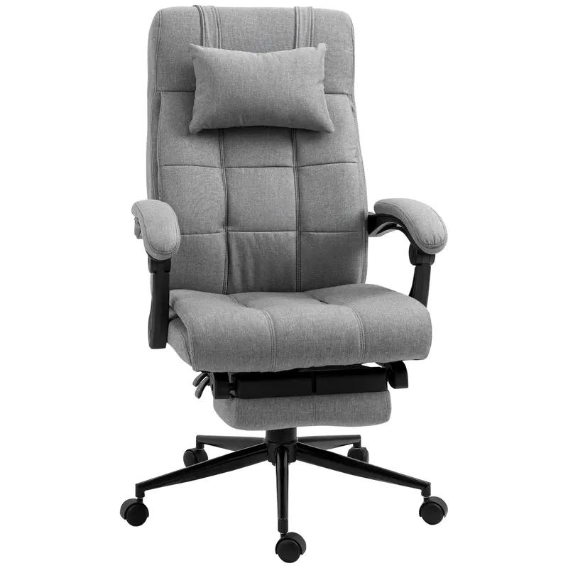 Vinsetto Scaun de Birou Ergonomic Rabatabil cu Tetiera și Suport pentru Picioare Detasabil, Confort Superior, Negru | Romania