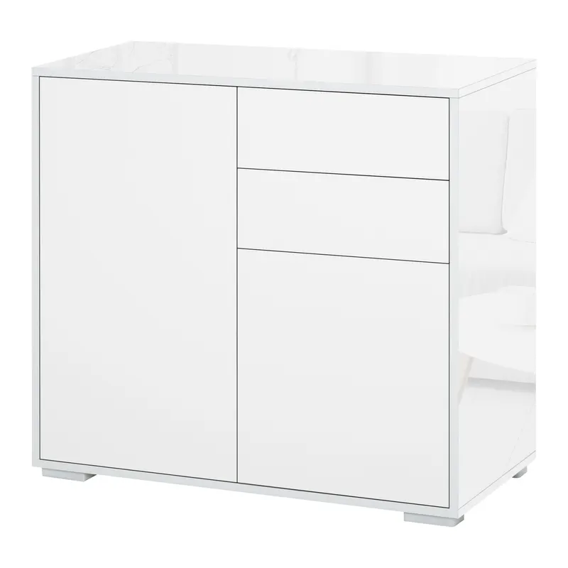 Dulapior cu sertare si 2 Dulapioare cu polite reglabile, Deschidere prin Presiune 79x36x74cm HOMCOM | Romania