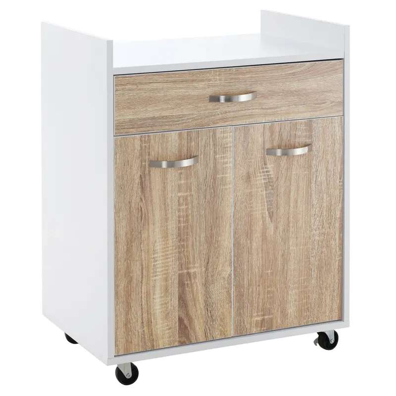 HOMCOM Cărucior Bucătărie Compact cu Dulap și Sertar, Mobilier Multifuncțional, 60x40x77cm, Design Modern | Romania