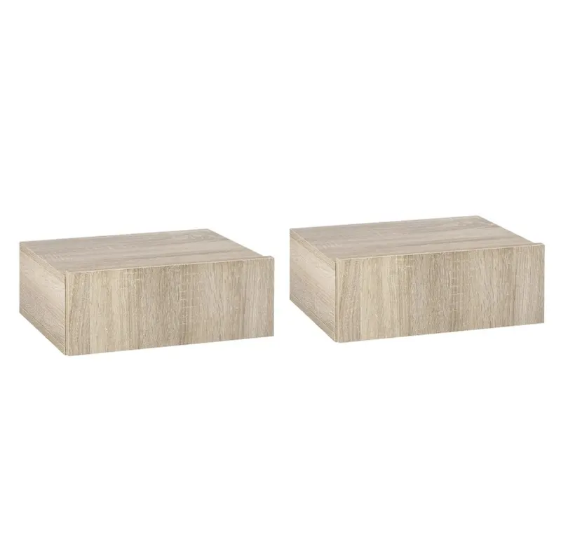 Set de 2 Noptiere Suspendate pentru Dormitor, Noptiere Moderne cu Fixare la Perete, din Lemn 40x30x15cm HOMCOM | Romania