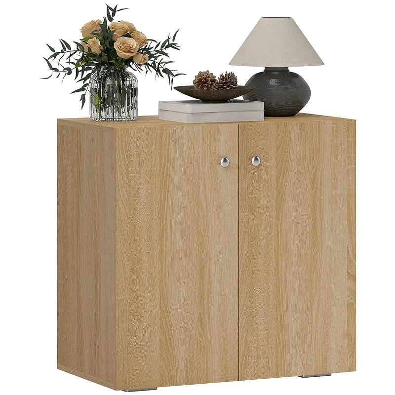 Dulapior Multifunctional cu 2 Usi din Lemn, Manere din Aluminiu, picioare anti-zgariere 70x39x70cm HOMCOM | Romania