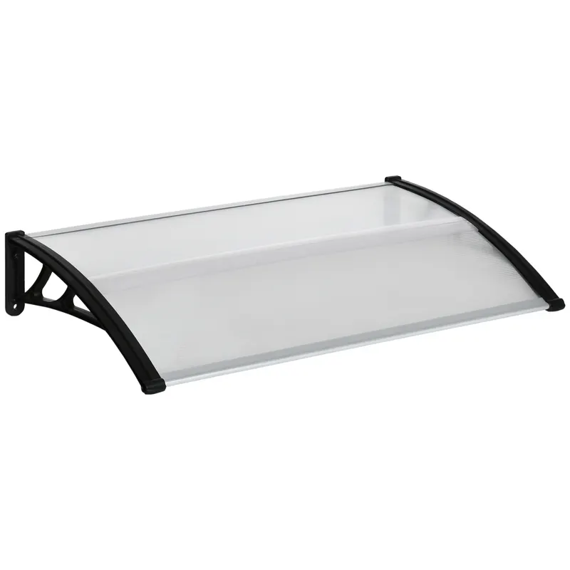 Outsunny Copertină de Exterior din Policarbonat și Aluminiu pentru Ferestre și Uși 110x60cm Transparentă | Romania