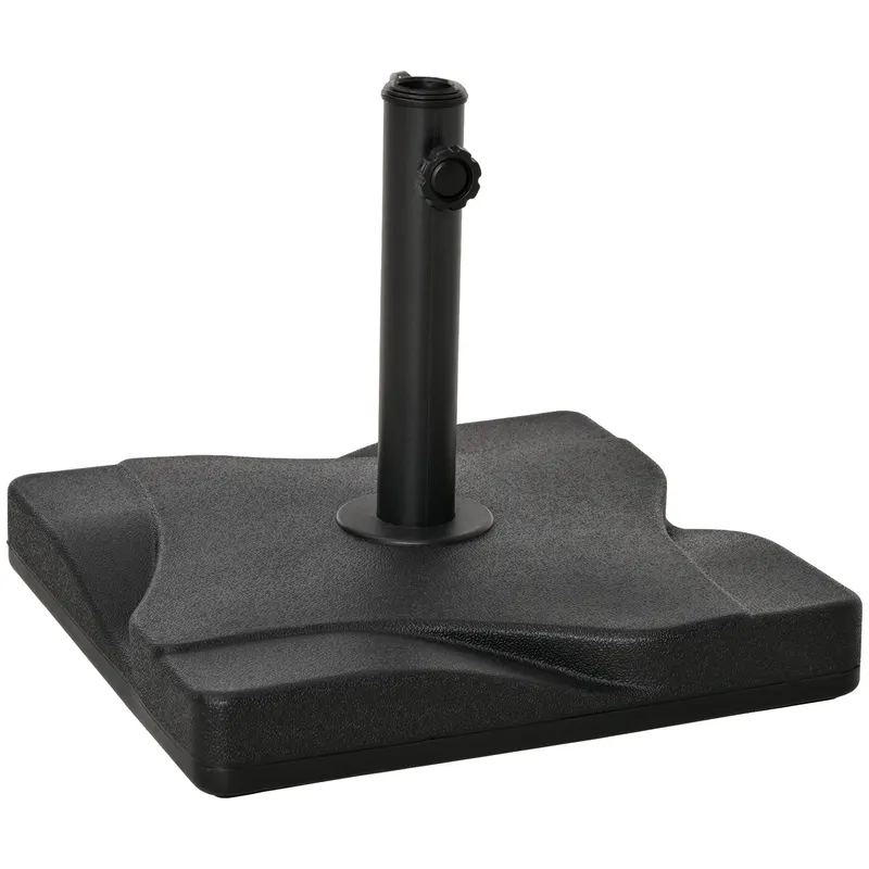 Outsunny Suport Pătrat pentru Umbrelă, Bază Greutate 20kg din Plastic, 41.5x41.5x35cm, Ideal pentru Exterior, Negru | Romania