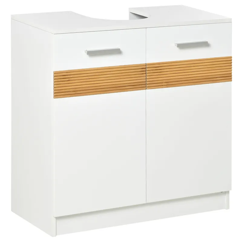 Kleankin Mobilier Sub Chiuveta Baie, Spațiu Optimizat cu Uși din Lemn, Design Compact, 60x30x60.5 cm, Alb | Romania