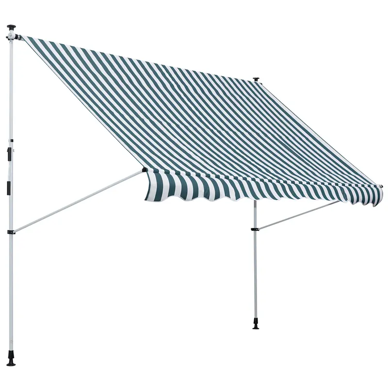 Outsunny Copertina cu Mecanism Telescopic din Metal, Protecție UV, Poliester, 300x150 cm | Romania