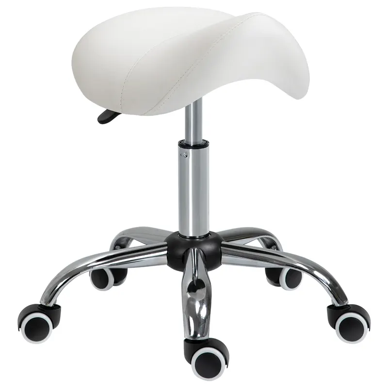 Scaun pentru salon, tip sa 52×53×49-61cm, crem HOMCOM | Romania