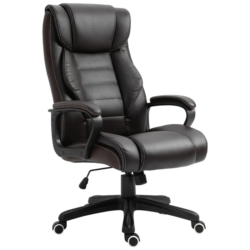 Vinsetto Fotoliu de Birou pentru Masaj și Ergonomic, Design Directorial, Piele Ecologică Neagră, 6 Puncte de Masaj | Romania