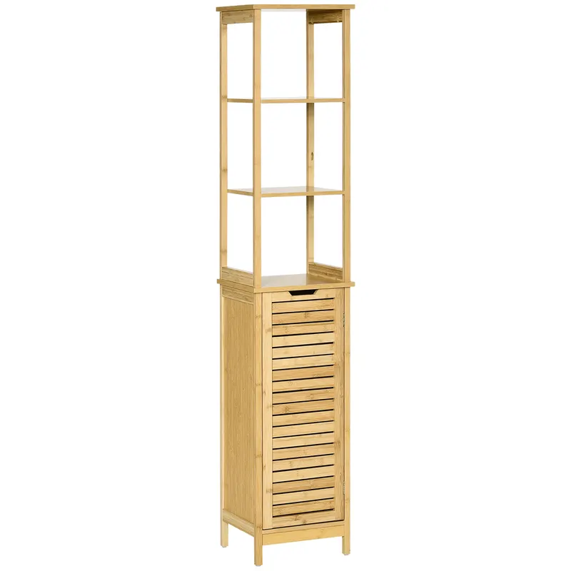 Kleankin Turn Mobilier Baie, Spațiu Depozitare Vertical, Lemn, 34x30x173cm, Design Compact | Romania