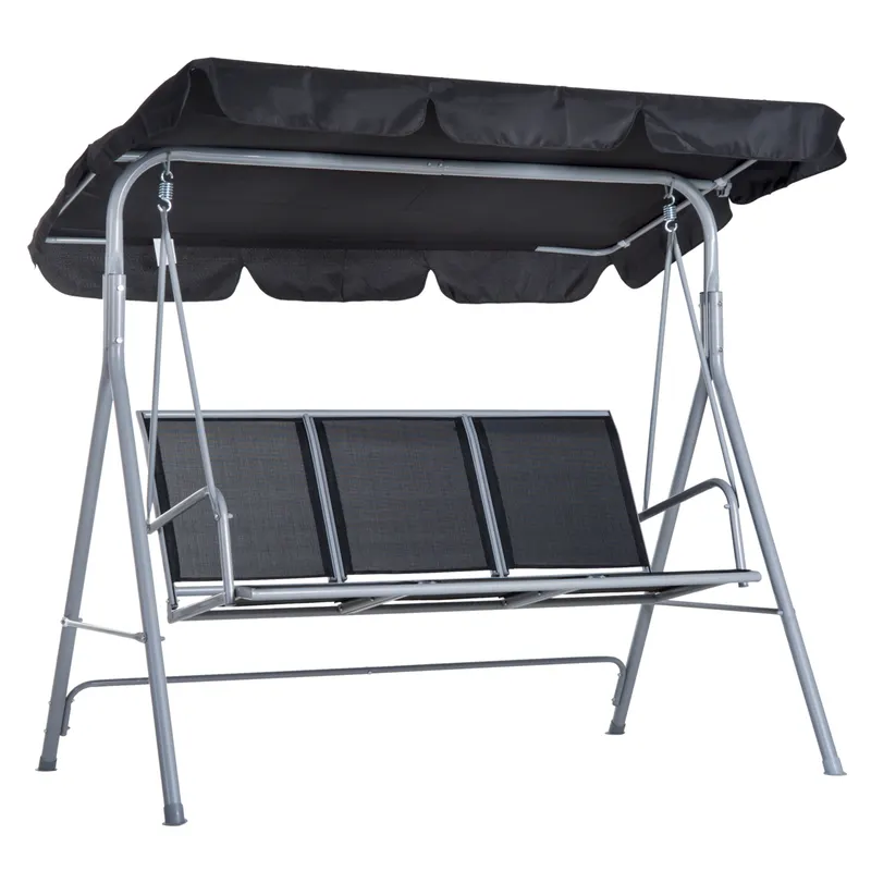 Balansoar de Gradina Outsunny cu 3 Locuri din Metal, 171x108x154cm | Romania