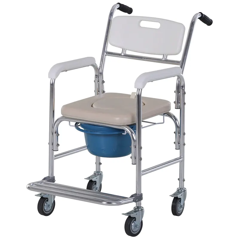 Scaun cu Rotile HOMCOM , cu Oală Detașabilă, Confortabil | Romania