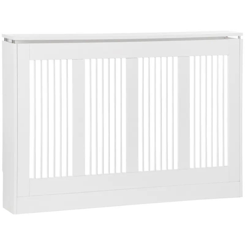 Capac pentru radiator modern din MDF si otel, 120x18x84cm, alb HOMCOM | Romania