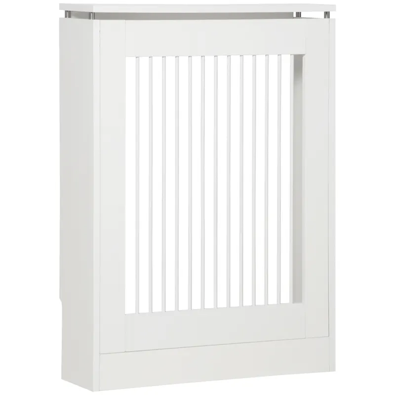 HOMCOM Capac Radiator din MDF si Otel Alb 60x18x84cm Design Simplu si Elegant pentru Acoperire Calorifer | Romania
