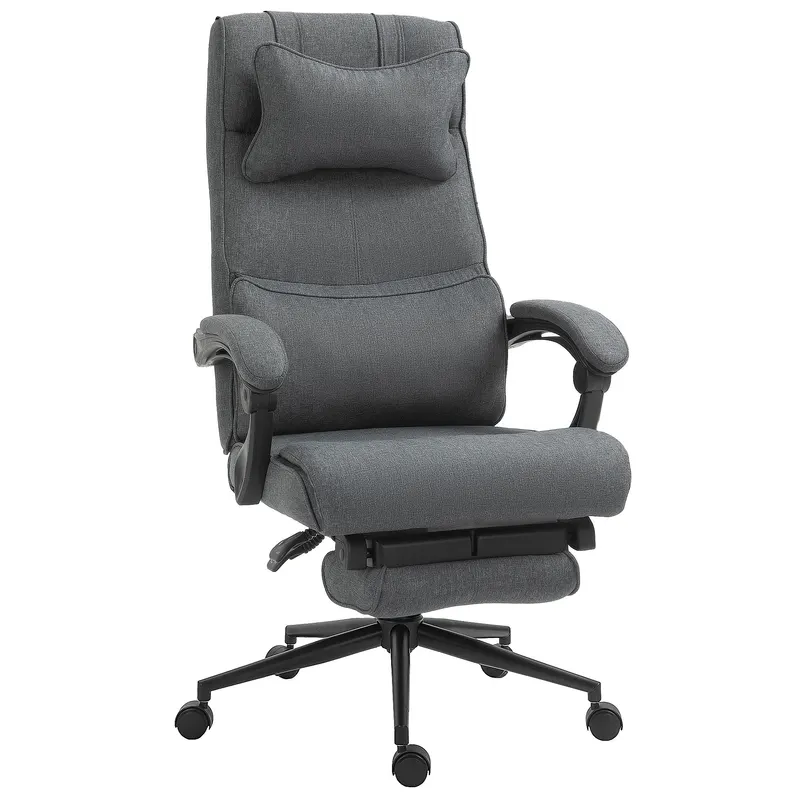 Vinsetto Scaun Ergonomic de Birou Reglabil pe Înălțime Tesatura Gri | Romania