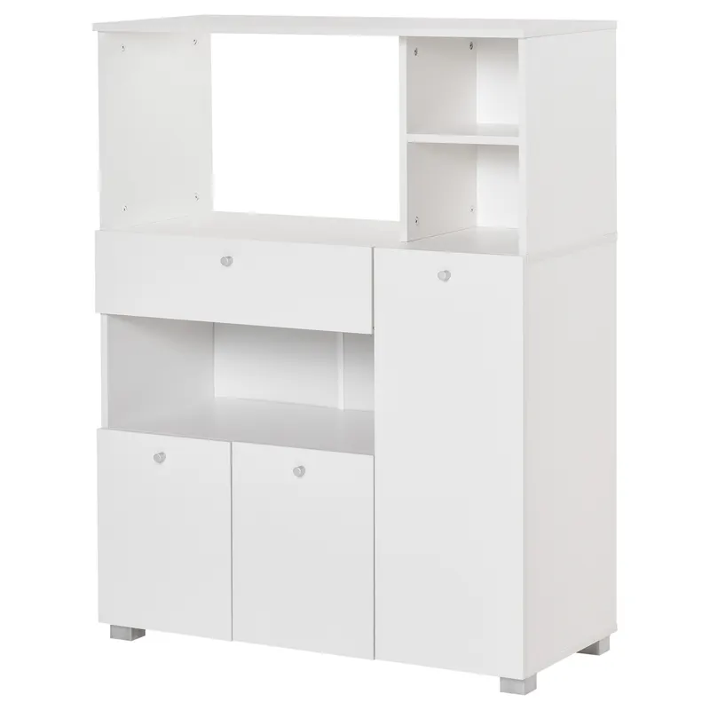 Dulap de bucatarie cu 3 compartimente si sistem de prindere de perete, PAL alb, 90x40x120cm HOMCOM | Romania