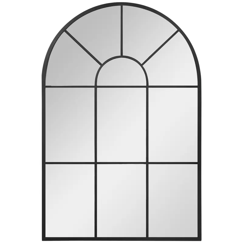 HOMCOM Oglindă Arcuită Modernă pentru Perete, 91x60 cm, Design Fereastră, Ideală pentru Living | Romania