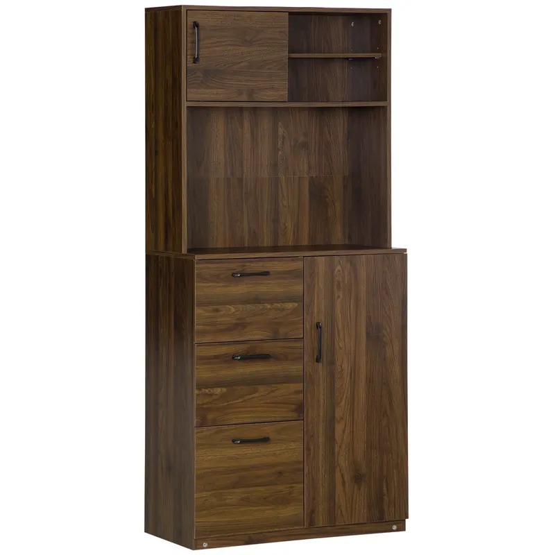 HOMCOM Dulap Modern cu 3 Sertare și Dulapioare, Mobilier de Cameră din Lemn, 80x40x178 cm, Alb | Romania