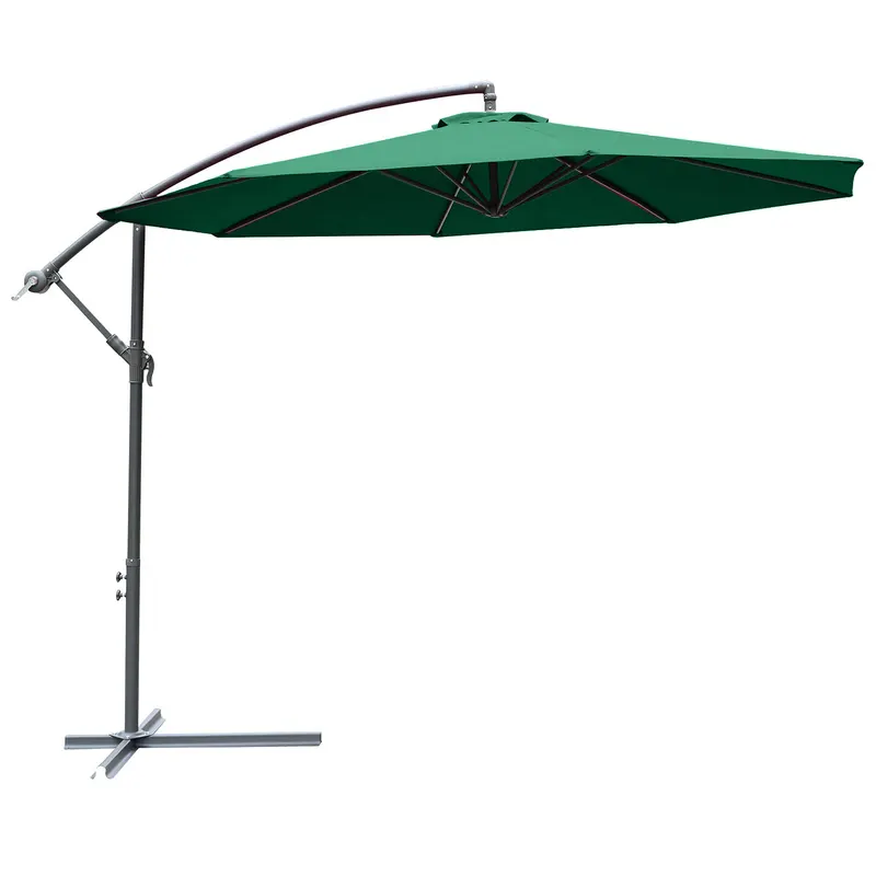 Outsunny Umbrelă Laterală din Metal, Verde, 3m, Protecție UV, Ideală pentru Grădină și Terasă | Romania