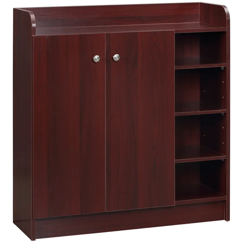 Dulap de pantofi din lemn pentru 12 perechi de pantofi cu 4 rafturi deschise, 83x30x90 cm, culoare cafea HOMCOM | Romania