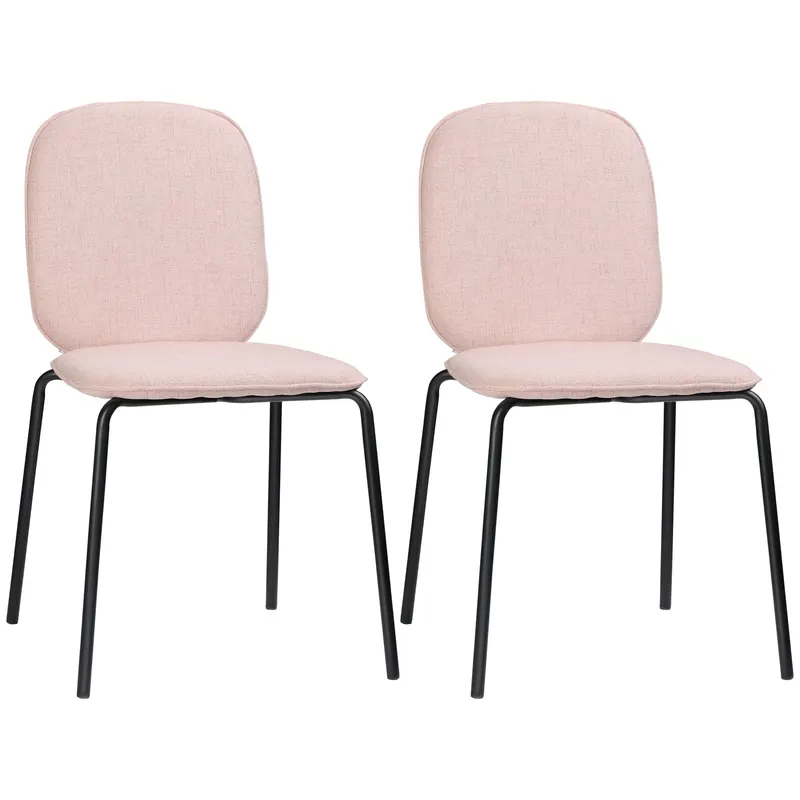 HOMCOM Set de 2 Scaune de Bucătărie Tapitate cu Picioare din Oțel Design Modern pentru Dining sau Bucătărie | Romania
