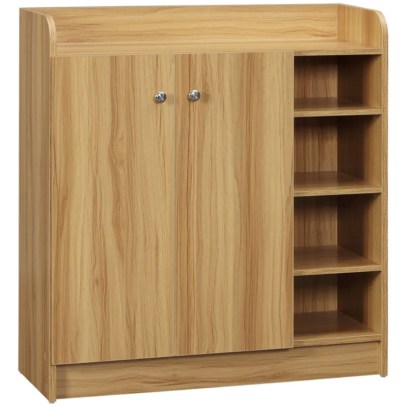 HOMCOM Dulap de pantofi din lemn pentru 12 perechi de pantofi cu 4 rafturi deschise, 83x30x90 cm | Romania