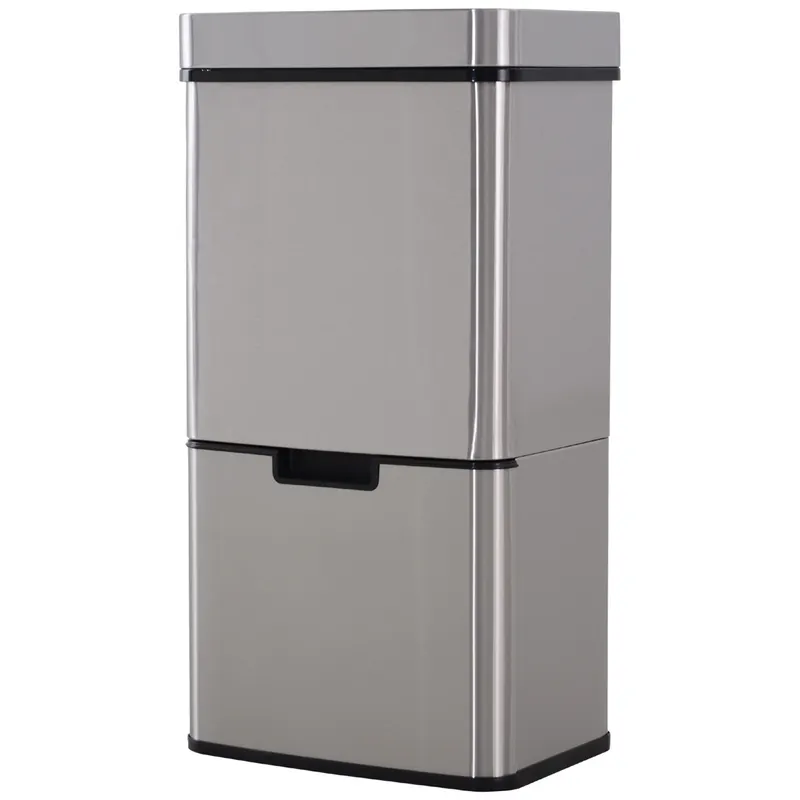 Cos de gunoi inteligent cu senzor HOMCOM, Capacitate 72 l, 42x30x81cm, Inox / ABS, Argintiu | Romania