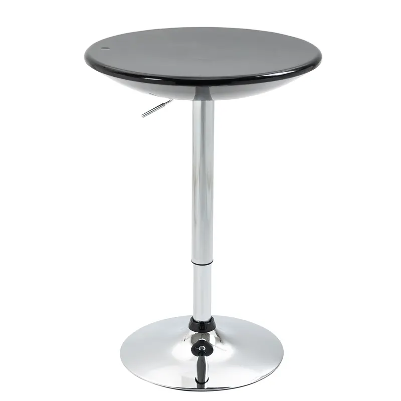 HOMCOM Masă Rotundă Bar cu Plan Rotativ, Înălțime Ajustabilă, Oțel, Φ61x76-97cm, Negru | Romania