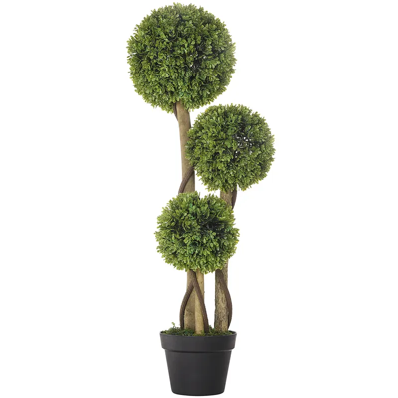 HOMCOM Plante Artificiale Decorative Buxus, Planță Sferică în Ghiveci, Plante Artificiale pentru Decor de Interior și Exterior, 90cm | Romania