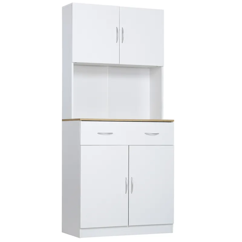Bufet de bucatarie cu dulapuri HOMCOM, 80x40x180cm, alb | Romania