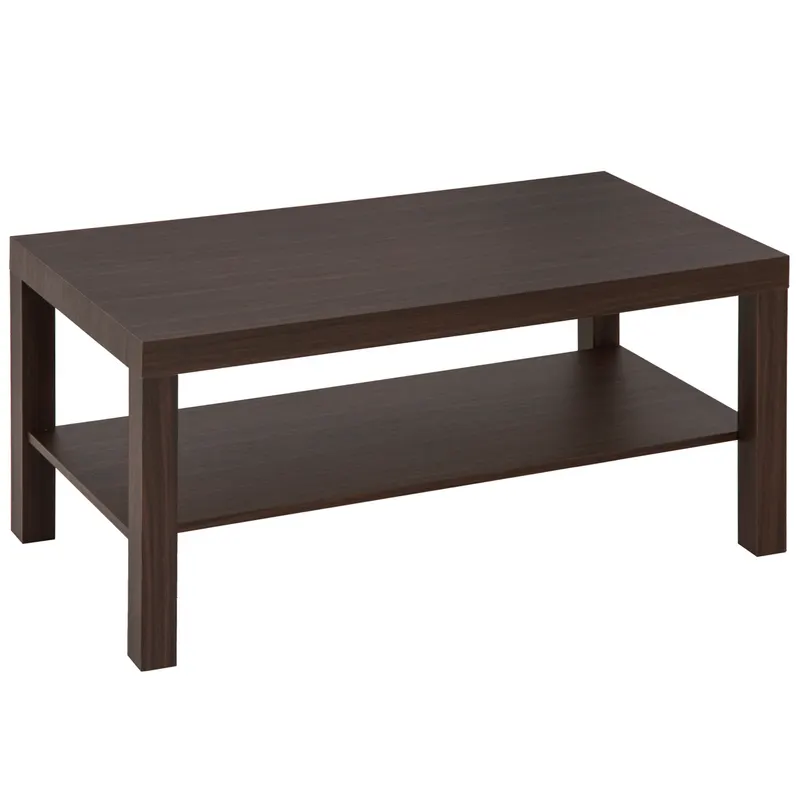 HOMCOM Măsuță de Cafea Rectangulară Clasică cu Raft Spațios de Depozitare din Lemn 90×45×44.5cm | Romania