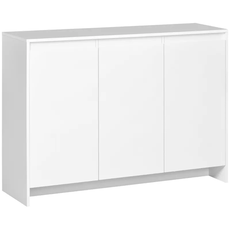 HOMCOM Bufet Modern cu 12 Rafturi, PAL, pentru Bucătărie, Sufragerie, Hol, 120x35x85 cm, Alb, Spațiu Amplu de Depozitare | Romania