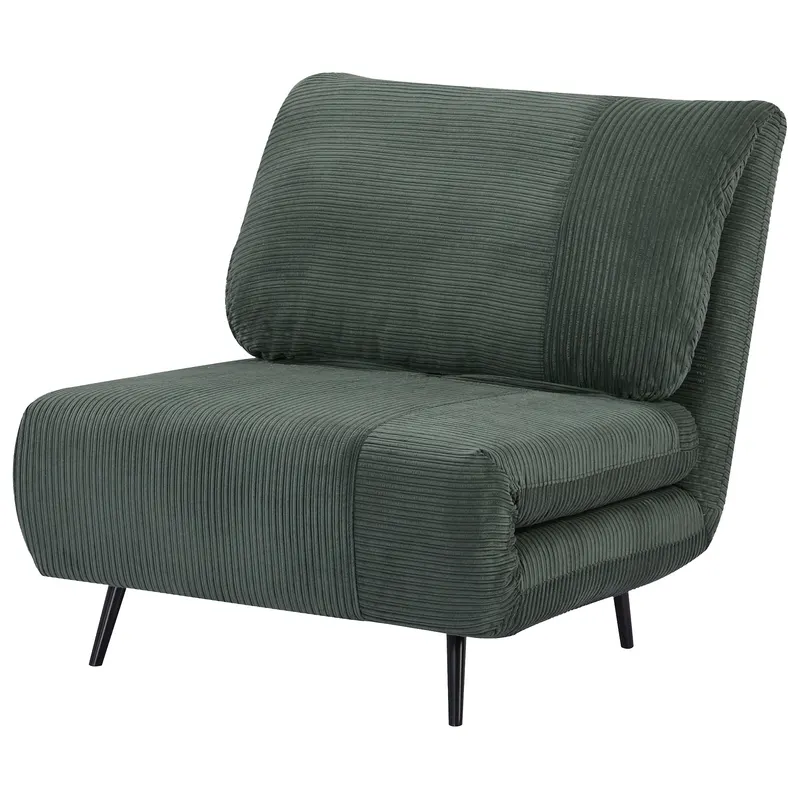 HOMCOM Fotoliu Extensibil 2-În-1 Reglabil pe 3 Niveluri cu Șezut Mare, Canapea Extensibilă, 82x89x83 cm, Verde | Romania