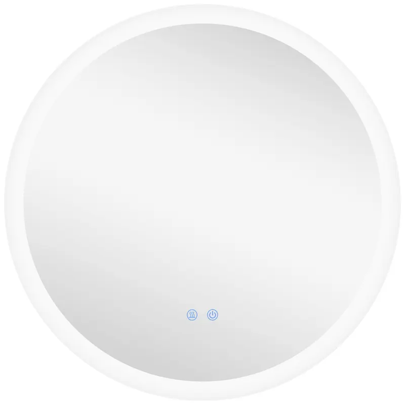 Kleankin Oglindă Rotundă LED pentru Baie, Reglabilă, 3 Temperaturi de Culoare, Anti-Ceță, 70cm | Romania