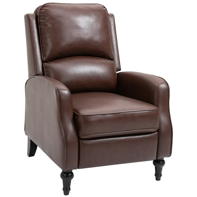 HOMCOM Fotoliu Relax Rabatabil 90° si 150° Manual pentru TV, sufragerie, camera, design modern din piele 73x86x104cm | Romania