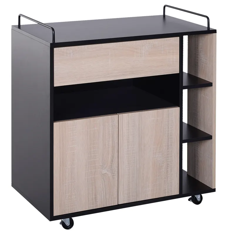 HOMCOM Cărucior de Bucătărie cu Roți și Dulap pentru Depozitare Mobilier Modern pentru Bucătărie | Romania