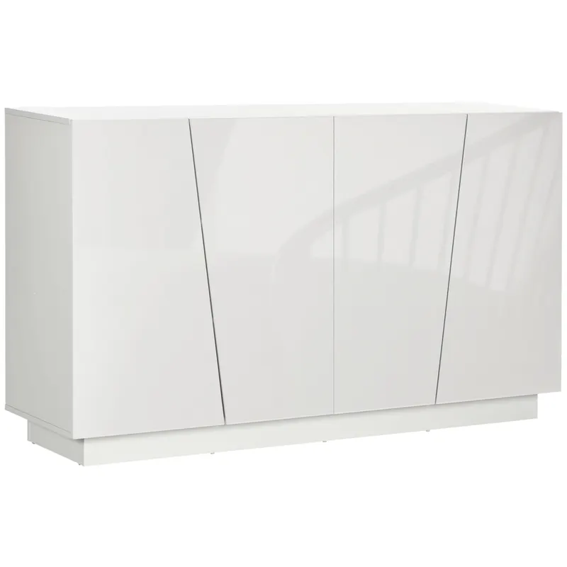 Dulap multifunctional HOMCOM cu 5 niveluri din PA alb cu polita reglabila pe 3 niveluri si baza inaltata, 150x40x88 cm | Romania