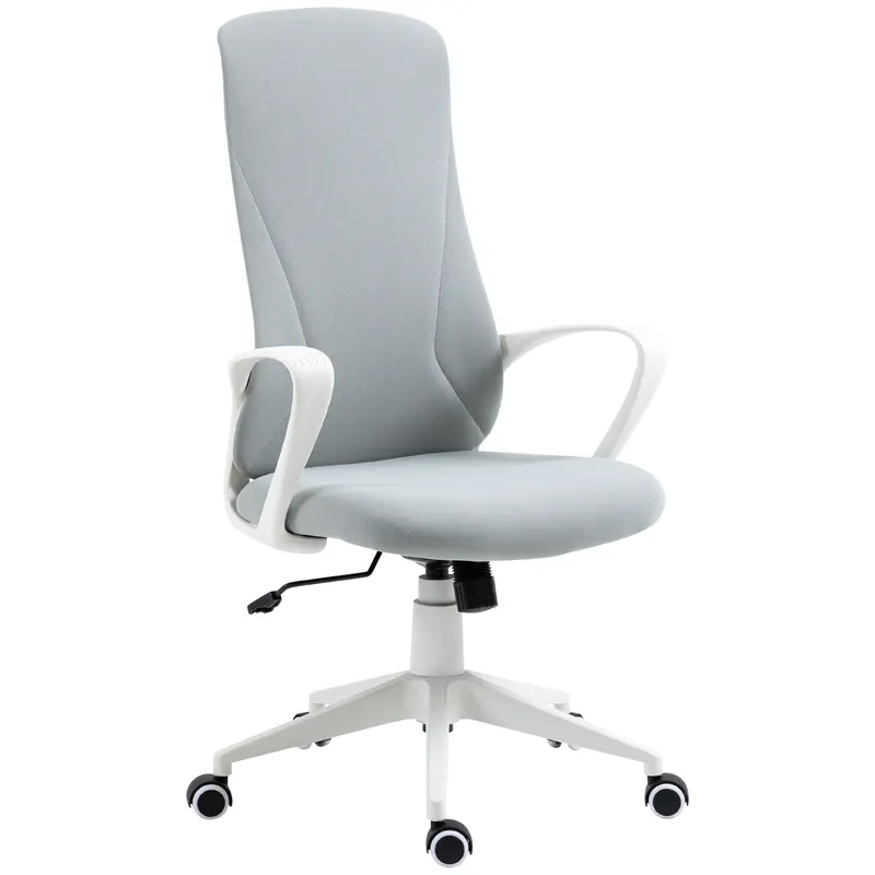 Vinsetto Scaun de Birou Ergonomic și Tapitat, Înălțime Reglabilă, Funcție de Înclinare, 62x56x110-119.5 cm, Gri | Romania