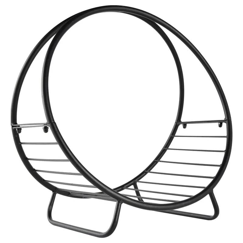 Outsunny Suport pentru lemne de foc Suport lemne in forma de cos design ridicat Greutate maxima 15 kg, negru 45x29.5x47cm | Romania