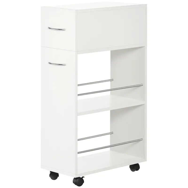 Carucior de bucatarie, carucior de depozitare, dulap cu sertar si rafturi deschise, mobilier de bucatarie HOMCOM | Romania